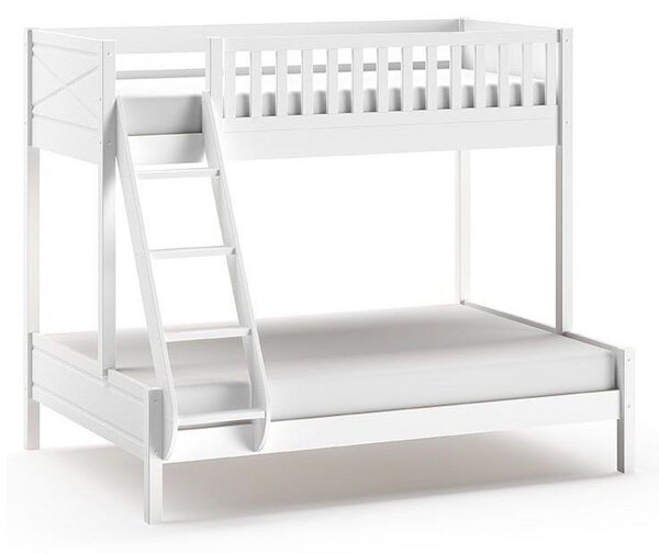 Letto a castello bianco per bambini 140x200/90x200 cm Scott - Vipack