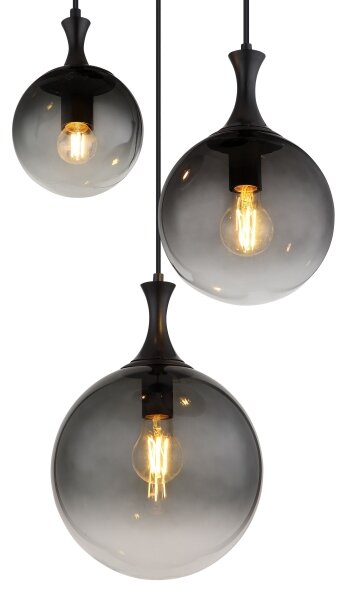 Globo 15885-3H - Lampadario a sospensione con filo DALTON 3xE27/10W/230V diametro 48 cm nero