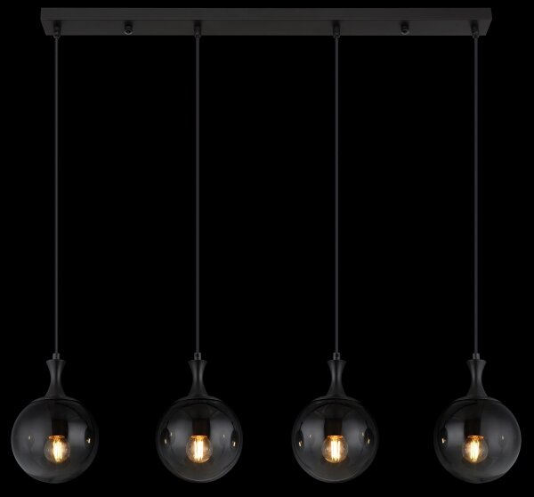 Globo 15885-4H - Lampadario a sospensione con filo DALTON 4xE27/10W/230V nero