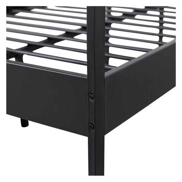 Letto singolo in metallo nero con griglia 120x200 cm Mees - WOOOD