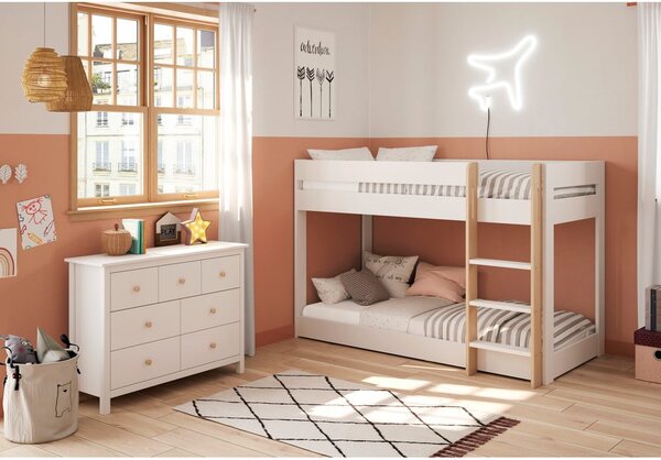 Letto a castello bianco per bambini 90x190 cm Angel - Marckeric
