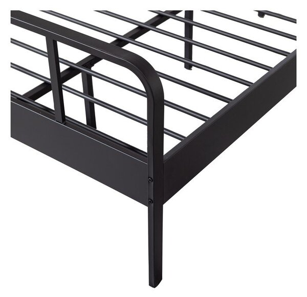 Letto singolo in metallo nero con griglia 120x200 cm Mees - WOOOD