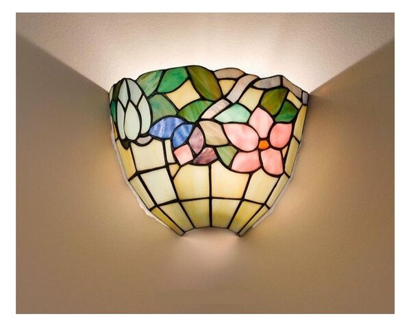 T618-A TULIPANO LAMPADA DA PARETE IN VETRO TIFFANY