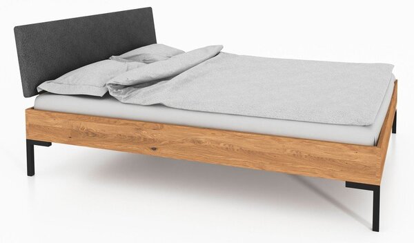 Letto matrimoniale in rovere con testiera imbottita 140x200 cm Abies 1 - The Beds