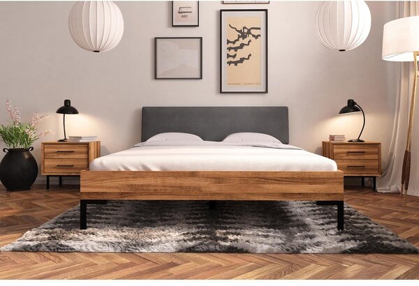 Letto matrimoniale in rovere con testiera imbottita 180x200 cm Abies 1 - The Beds