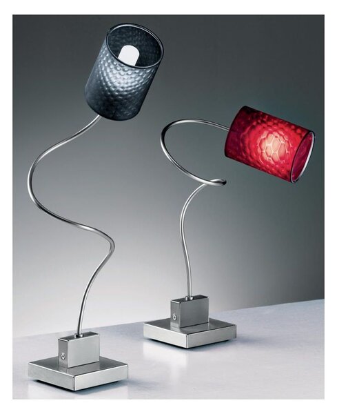 GINEVRA CHIC LAMPADA DA TAVOLO IN METALLO CROMO CON STELO SEMIRIGIDO E PARALUME