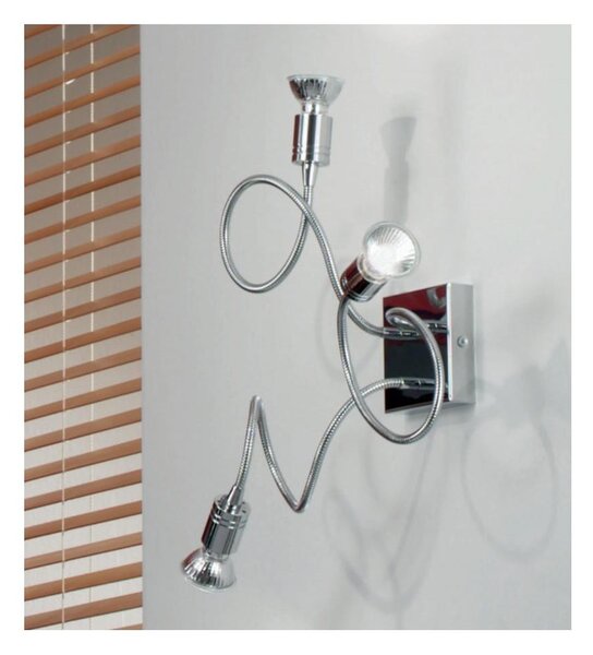 GINEVRA 3 FLEX LED PLAFONIERA/APPLIQUE IN METALLO CROMATO