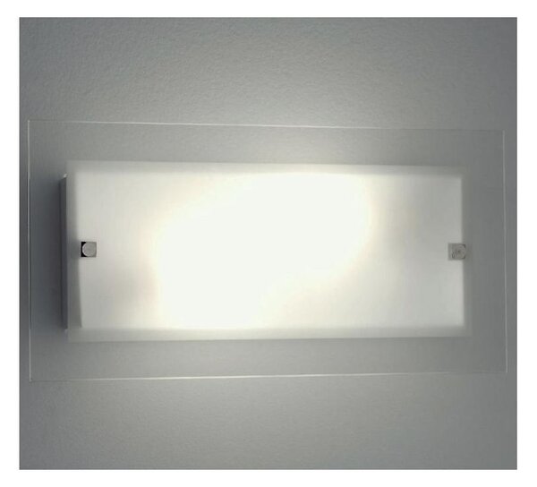 FLAT APPLIQUE/PLAFONIERA IN VETRO SATINATO BIANCO DI ILLUMINANDO