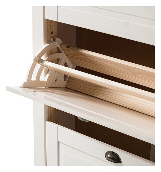 Scarpiera bianca in legno di pino Toby - Støraa