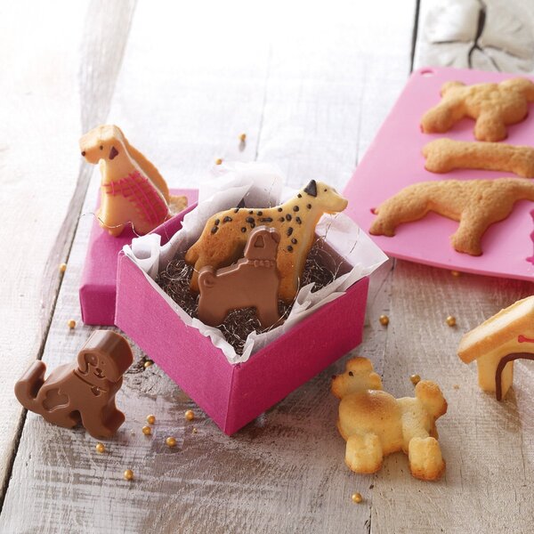 Set Stampi in Silicone "Cani" per Biscotti e Mini Torte - Birkmann