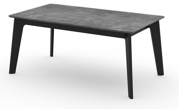 Tavolo da pranzo pieghevole nero con piano in cemento 100x180 cm Shadow - TemaHome
