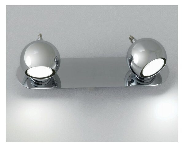 JIM BINARIO CROMO 2 LUCI CON SFERA ORIENTABILE A LED