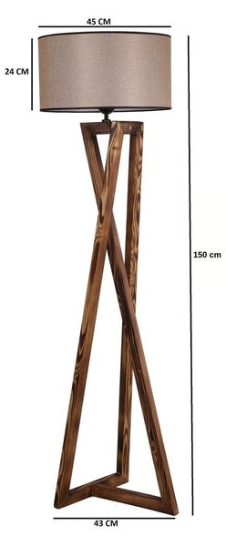 Lampada da terra marrone con paralume in tessuto (altezza totale 149 cm) Maçka – Opviq lights
