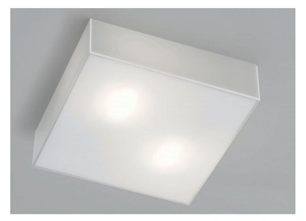 CUBIC PLAFONIERA PICCOLA 30x30 CM IN VETRO BIANCO LATTE LUCIDO