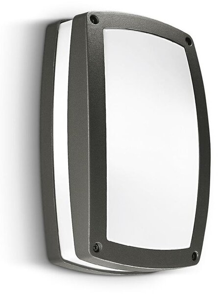 APPLIQUE/PLAFONIERA DA ESTERNO IP54 RETTANGOLARE 2XE27 CORNICE DISPONIBILE IN 4 COLORI