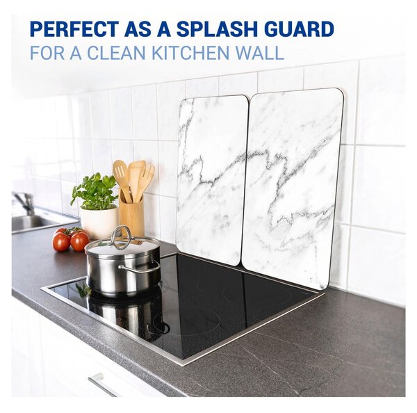Set di 2 copri stufe in vetro, 52 x 30 cm Marble - Wenko