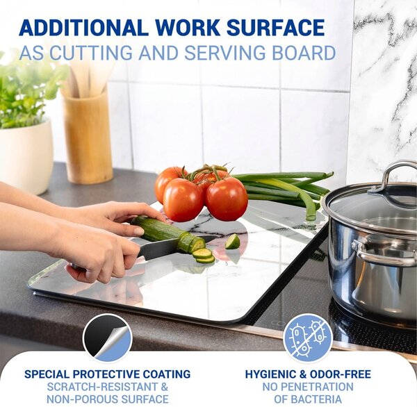 Set di 2 copri stufe in vetro, 52 x 30 cm Marble - Wenko
