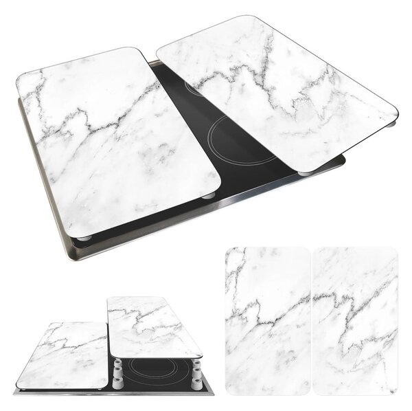 Set di 2 copri stufe in vetro, 52 x 30 cm Marble - Wenko