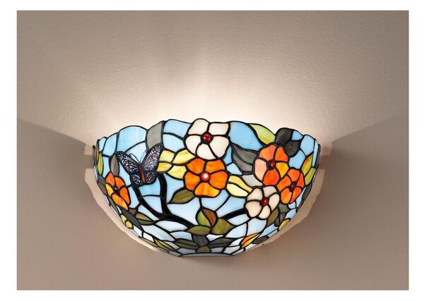 T1002-A BUTTERFLY LAMPADA DA PARETE IN VETRO TIFFANY