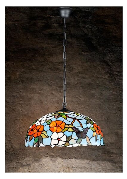 T998-S BUTTERFLY SOSPENSIONE IN VETRO TIFFANY DIAMETRO 40