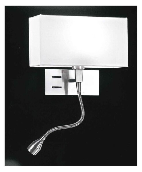 APPLIQUE IN CROMO SATINATO CON PARALUME BIANCO E LED FLESSIBILE CON INTERRUTTORI SX/DX