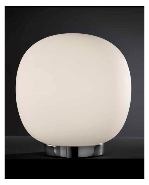 ROSY ABAT-JOUR IN VETRO BIANCO LATTE SATINATO E MONTATURA CROMO LUCIDA