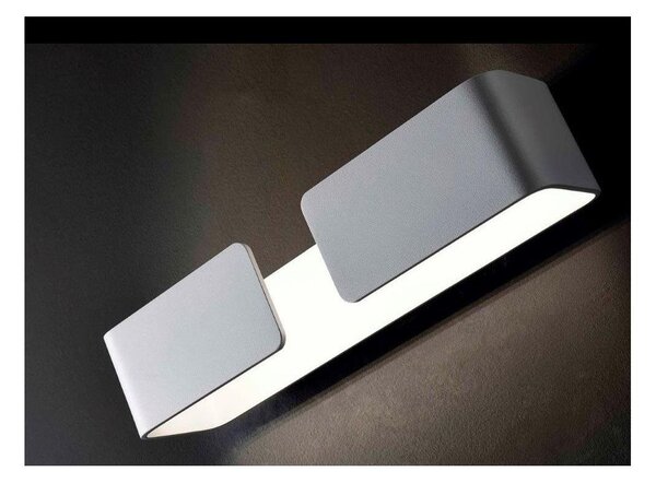 SIPARIO GRANDE APPLIQUE METALLO BIANCO CON LED INTEGRATO DA 12W