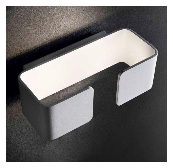 SIPARIO PICCOLO APPLIQUE METALLO BIANCO CON LED INTEGRATO DA 6W DI ILLUMINANDO