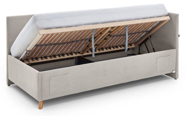 Letto da bambini con sponde beige imbottito con contenitore con rete inclusa 90x200 cm Cool – Meise Möbel