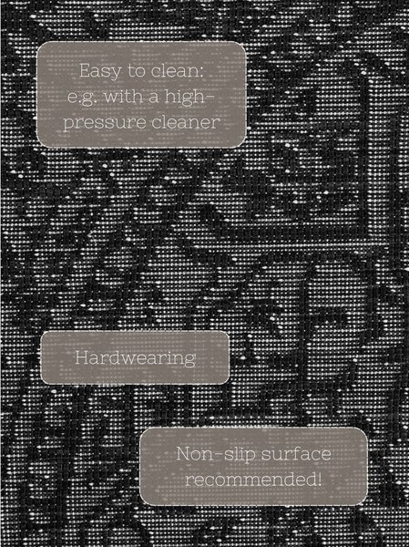 Tappeto da interno/esterno rotondo bianco e nero ø 160 cm Duet Kona – NORTHRUGS