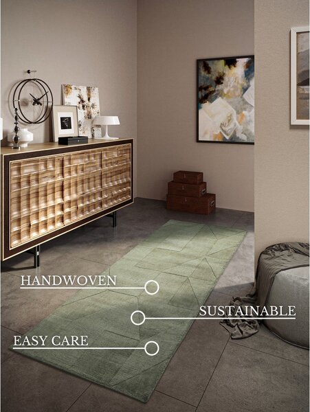 Passatoia verde in lana tessuta a mano 80x250 cm Ursule - Villeroy&Boch