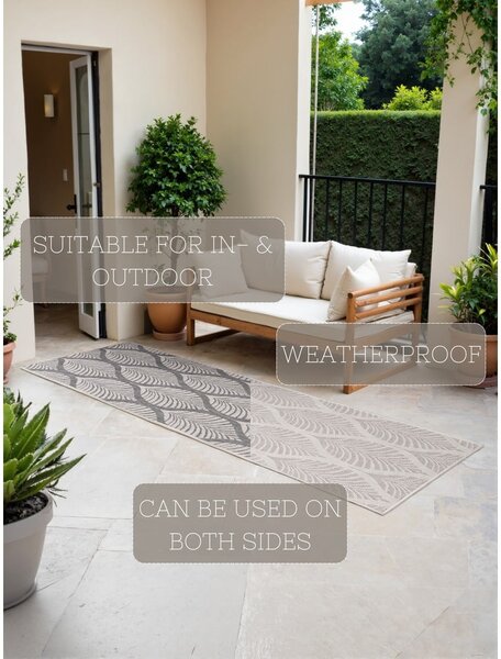 Passatoia da interno ed esterno grigia/avorio 80x250 cm Duet Liora – NORTHRUGS