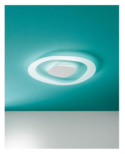 ANTIGUA PLAFONIERA APPLIQUE DIAMETRO 40,5 A LED 19W LUCE DIFFUSA BIANCO E VETRO TRASPARENTE
