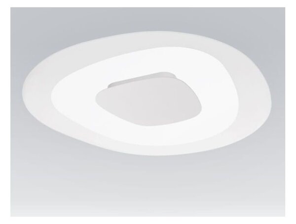 ANTIGUA PLAFONIERA DIAMETRO 60,5 A LED 38W LUCE DIFFUSA MONTATURA BIANCO E VETRO TRASPARENTE