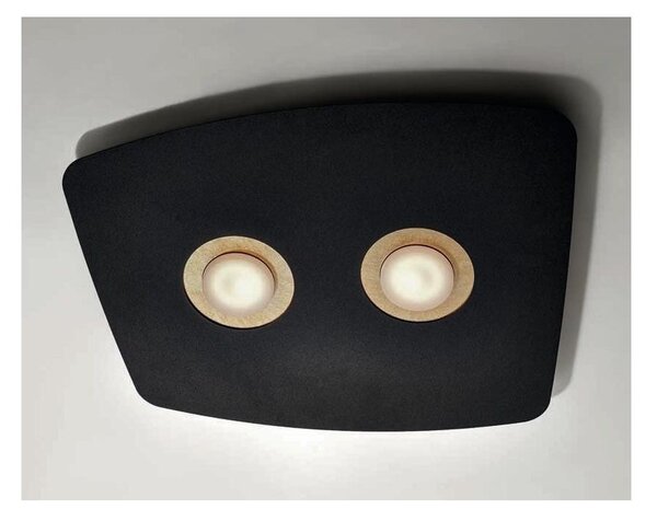 DEMETRA 2 NERA PLAFONIERA APPLIQUE IN METALLO NERO 8 COLORI CERCHI LAMPADINE SOSTITUIBILI