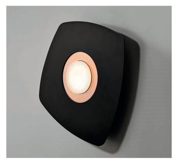 DEMETRA 1 NERA APPLIQUE PLAFONIERA CON ANELLO IN VARI COLORI LAMPADINA LED SOSTITUIBILE