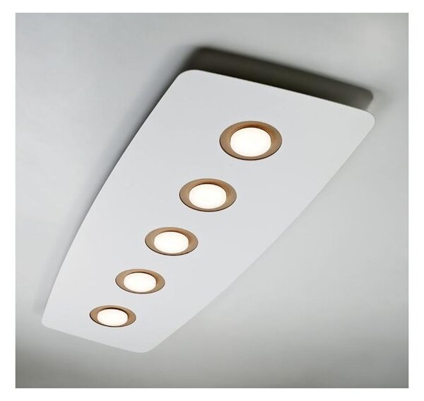 DEMETRA 5 BIANCA PLAFONIERA RETTANGOLARE 8 COLORI DI ANELLI A SCELTA DI ILLUMINANDO