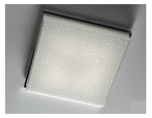 BRILLA PLAFONIERA GRANDE EFFETTO CIELO STELLATO LED SOSTITUIBILE MONTATURA CROMO