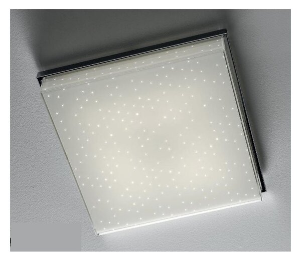 BRILLA PLAFONIERA MEDIA LED INTEGRATO EFFETTO CIELO STELLATO MONTATURA CROMO LUCIDA