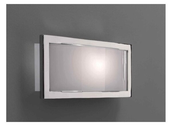 FIBBIA APPLIQUE PICCOLO CON CORNICE CROMO LUCIDA E VETRO LUCIDO MODERNA DI ILLUMINANDO