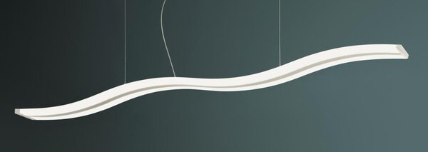 ONDA SOSPENSIONE LAMPADARIO ONDULATO RETTANGOLARE 16 COLORI LED DIMMERABILE MODERNA