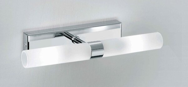 DON LAMPADA DA PARETE IN METALLO CROMATO CON DIFFUSORI IN VETRO SATINATO