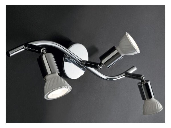 PINO 3 APPLIQUE CON 3 FARETTI ORIENTABILI IN METALLO CROMO ATTACCO GU10 LAMPADINE INCLUSE