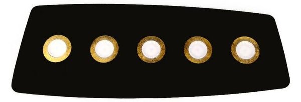 DEMETRA 5 NERA PLAFONIERA APPLIQUE IN METALLO NERO 8 COLORI CERCHI LAMPADINE SOSTITUIBILI