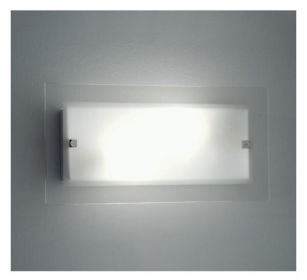 FLAT APPLIQUE PICCOLA IN VETRO SATINATO BIANCO DESIGN MODERNO DI ILLUMINANDO