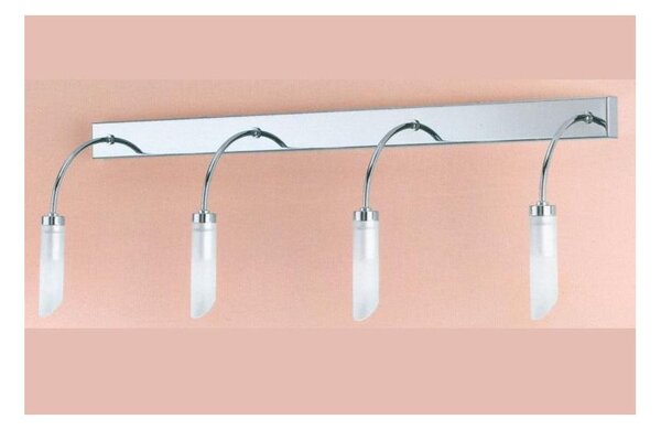 GOCCIA 4 LAMPADA DA PARETE IN METALLO CROMO CON QUATTRO DIFFUSORI IN VETRO SATINATO