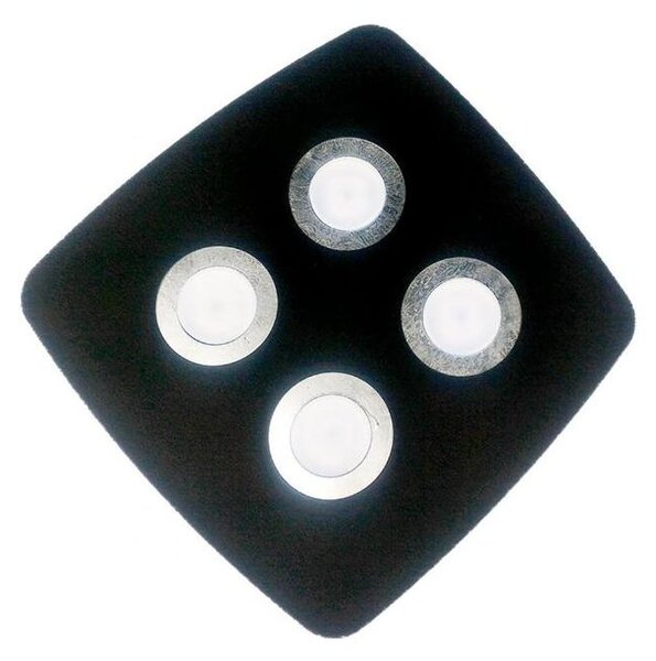 DEMETRA 4 NERA PLAFONIERA APPLIQUE IN METALLO NERO 8 COLORI CERCHI LAMPADINE SOSTITUIBILI