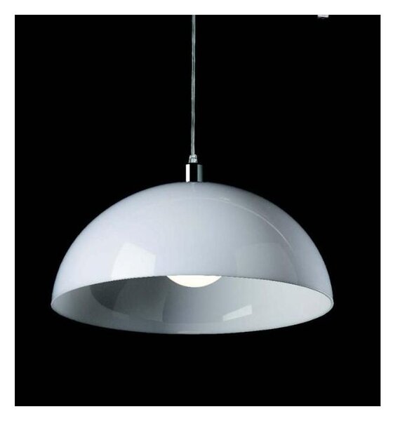 LORIS 40 SOSPENSIONE SINGOLA IN POLICARBONATO BIANCO DIAMETRO CM 40 MODERNA DI ILLUMINANDO