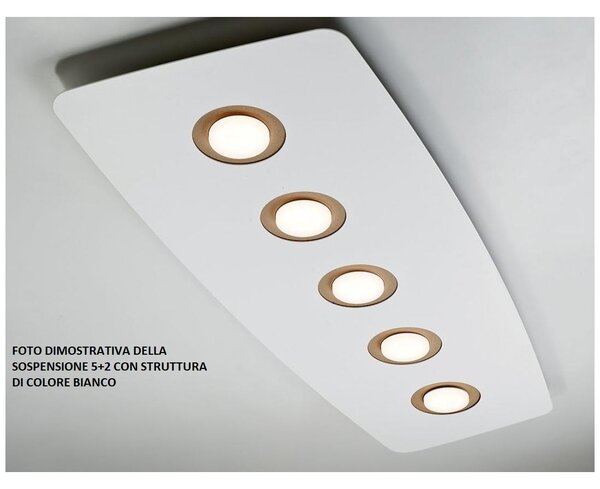 DEMETRA BIANCA SOSPENSIONE MODERNA 7 LUCI DI ILLUMINANDO CON ANELLI IN 8 COLORI A SCELTA