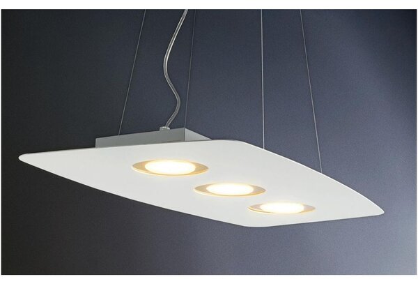 DEMETRA BIANCA SOSPENSIONE DI ILLUMINANDO CON ANELLI DI 8 COLORI E LAMPADINE GX53
